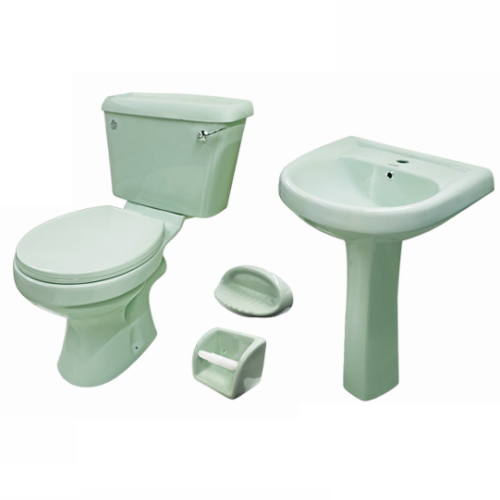 VICTORY Ivory Close Coupling Toilet Set With Lever And P-Trap. This Unit is a Complete Set with All Bathroom Necessities included, Toilet, Soft Closed Seat, Face basin With Pedestal, Soap Dish and Tissue Holder- TR379 VICTORY Ivory Close Coupling Toilet Set With Lever And P-Trap. This Unit is a Complete Set with All Bathroom Necessities included, Toilet, Soft Closed Seat, Face basin With Pedestal, Soap Dish and Tissue Holder- TR379